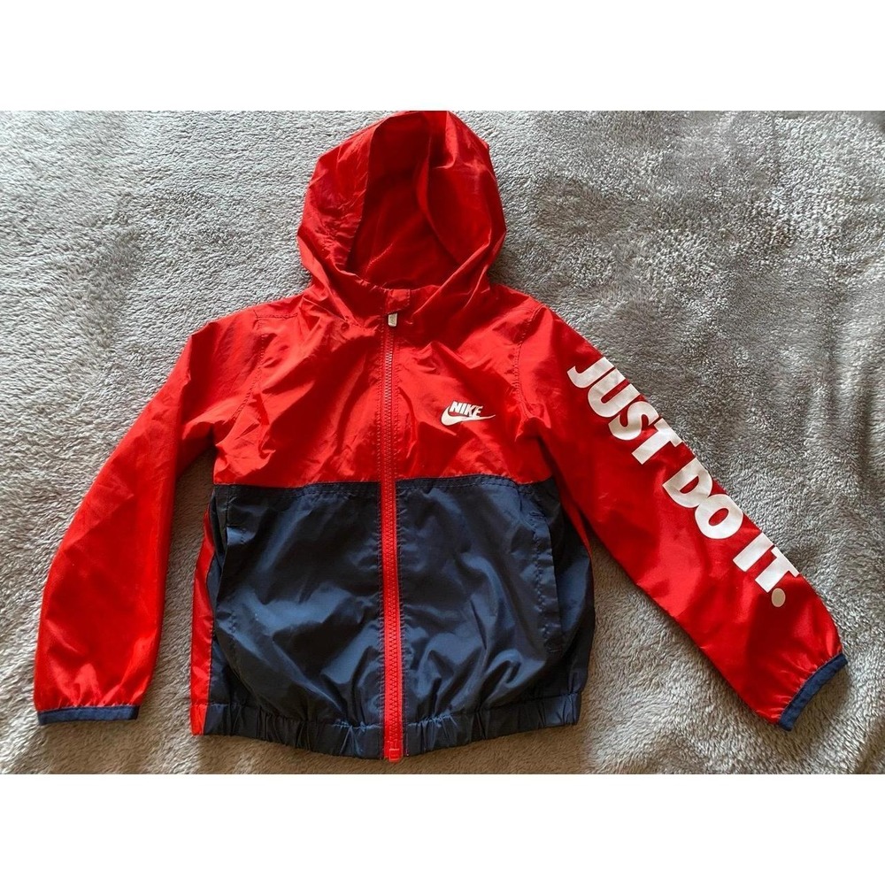 Nike Toddler Boy 3T Windbreaker Red White Blue Travel Outerwear s2